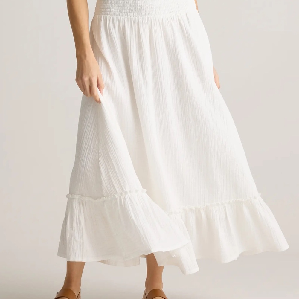 100% Organic Cotton Gauze Smocked Maxi Skirt